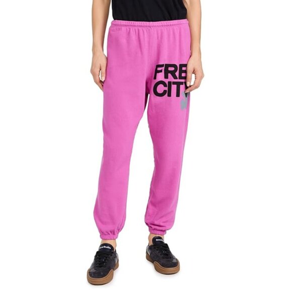 Freecity Large Sweatpants in Tokyo Pink/Red Large